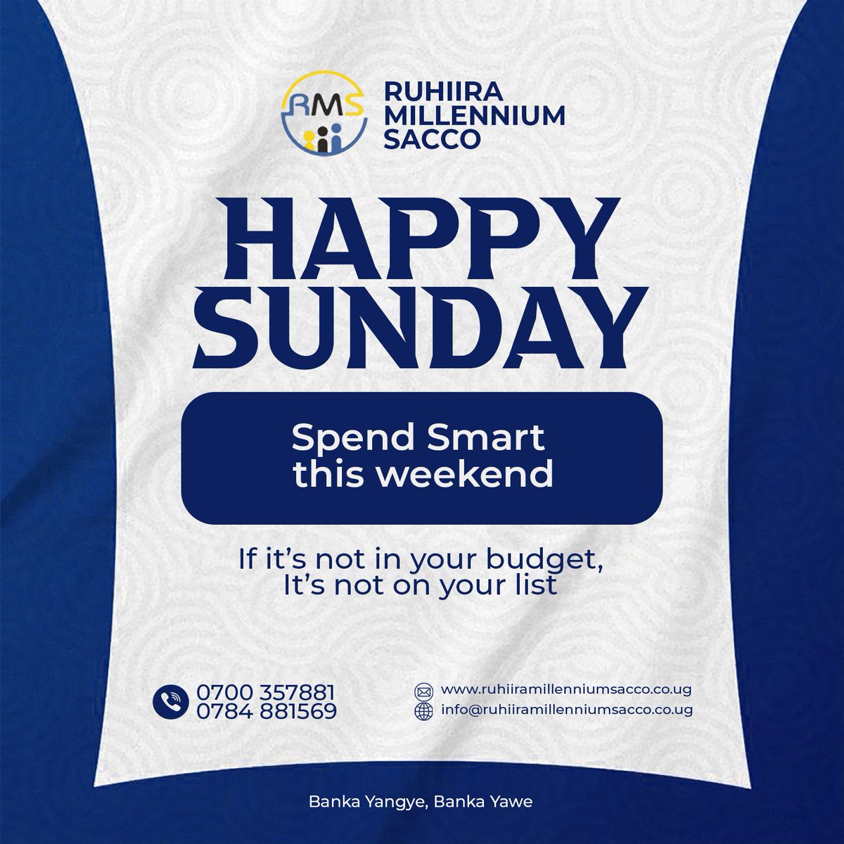 Sunday is a reminder to reset, refocus, and rise stronger for the week ahead. Let your goals be louder than your fears
Blessed Sunday from all of us <a href="/ruhiiramsacco/">Ruhiira Millennium Sacco</a>