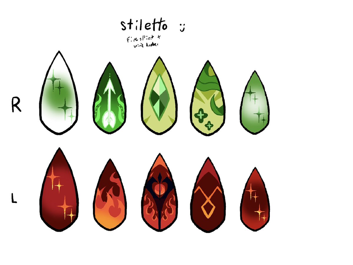 northern_2000's tweet photo. made these nail designs!! #firespiritcookie #windarchercookie https://t.co/uwkgMGizHV