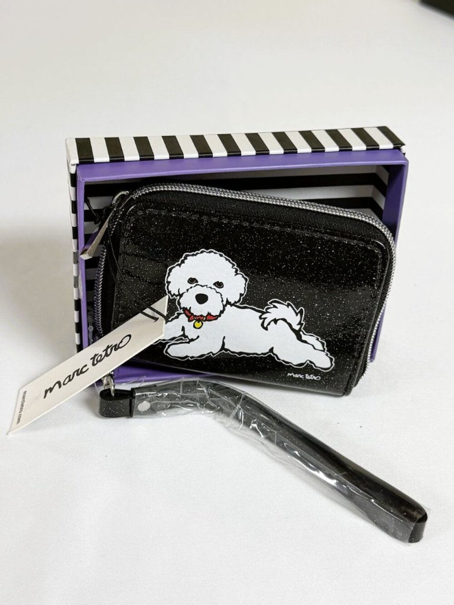 RusticTrove's tweet photo. Marc Tetro Bichon Frise Glitter Wristlet Wallet NWT Black Dog Zip Pouch #giftideas #giftforher #poshmarkstyle #shopnow #dogmom #bichonfrise #marctetro #doglovergift #dogmomstyle #petlover #dogaccessories #wristletwallet #glitterwallet https://t.co/QF4YrrInOH https://t.co/tWr71uM2iN
