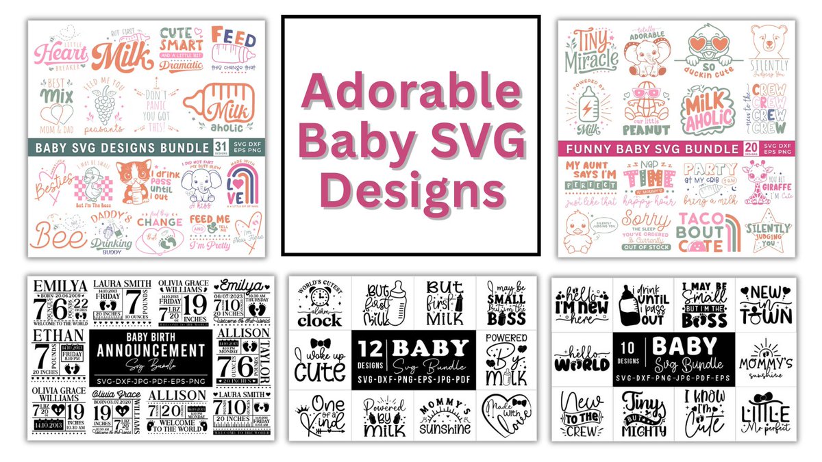 theArtBubbles's tweet image. Adorable Baby SVG designs! 💖

Perfect for Cricut crafts, baby gifts, and DIY projects.

🔗artbubbles.com/designs/catego…

#baby #newborn #kids #children