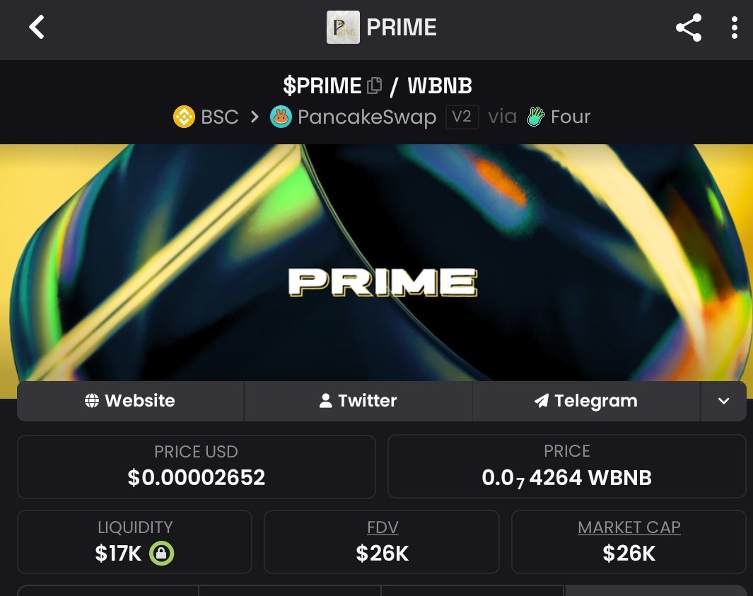 Prinz_Land's tweet photo. NOT A CALL TO BUY — JUST OBSERVE 👀

$PRIME sitting at low MC but still on my radar.

Dev is quiet, project feels abandoned… yet top wallets aren’t dumping.

Even big names like @cz_binance follow the handle — not bullish alone, but worth noting.

If narrative + activity returns, this could wake up fast.

For now: watching, not marrying it. 

@primenews_en