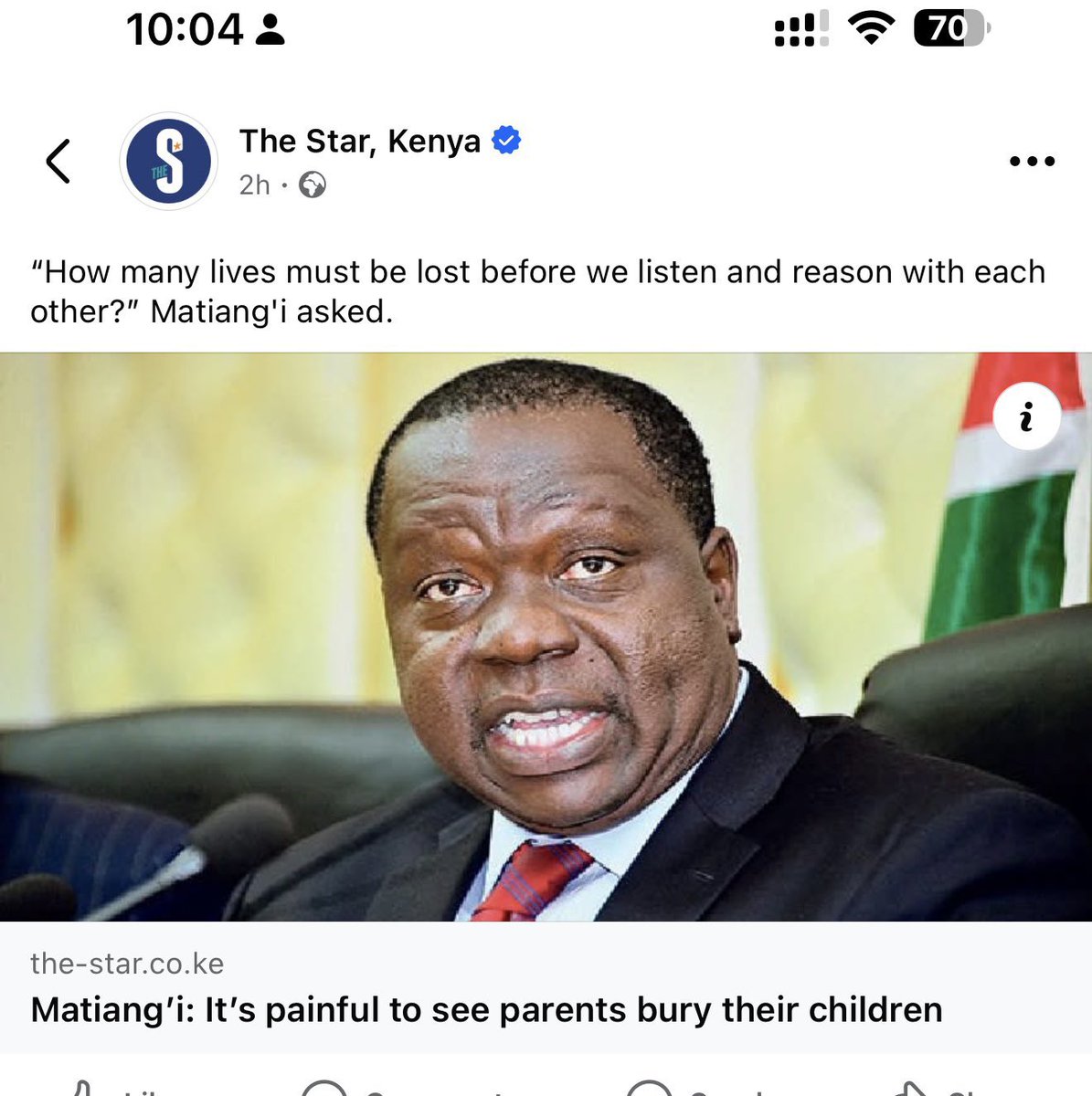 MRSMuruguu's tweet photo. Some charlatans have been yapping ooh matiang’i is the black messiah. 
Kushtukia,  his criminal acts are still in the memories of Kenyans, a hyena in sheep’s clothing! The star newspaper posted his remarks, Kenyans had something to say, he is a certified killer, not an option, soma thread!