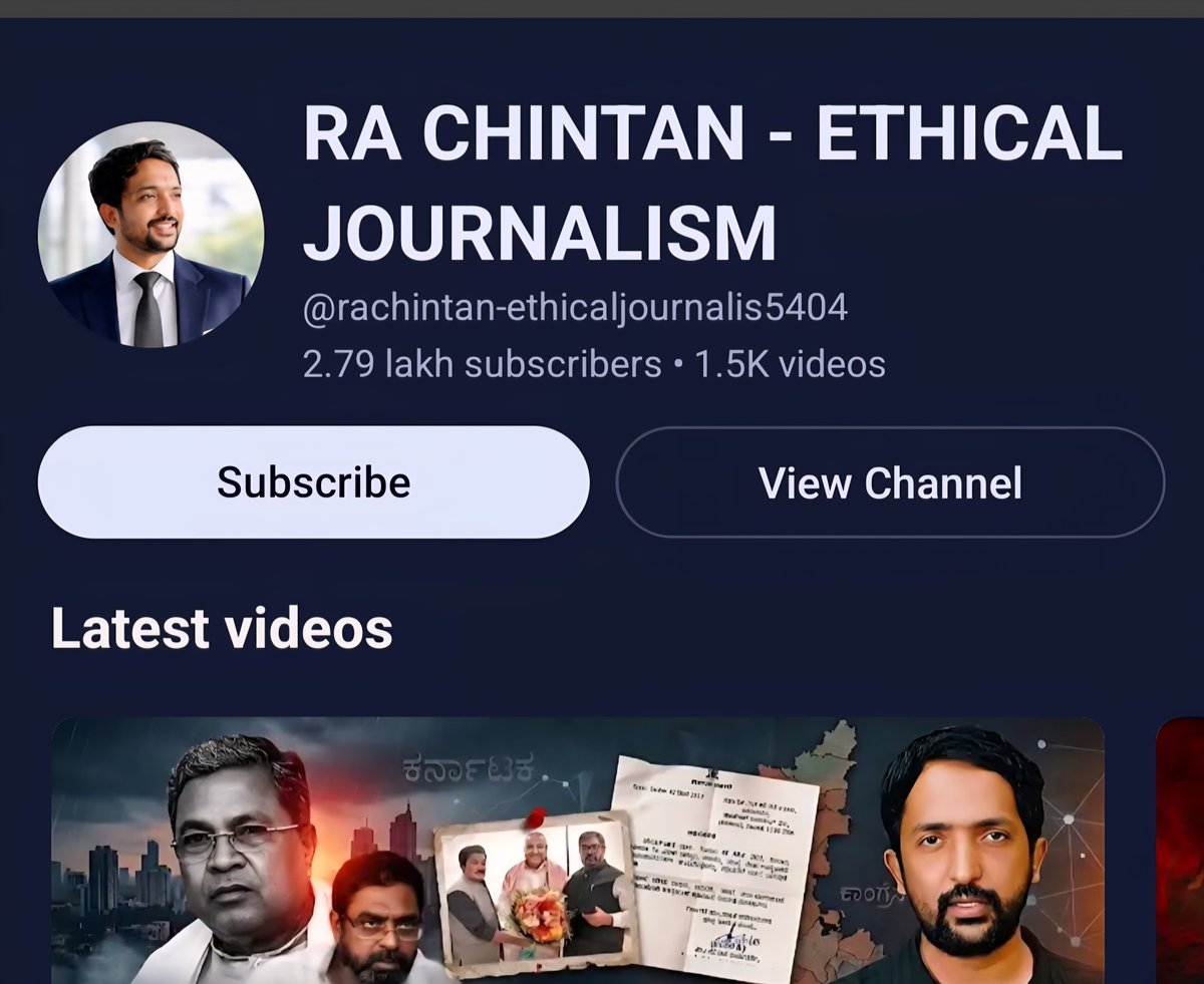 mvmeet's tweet image. In Karnataka, 
a person running a youTube channel called 'Ra Chintan Ethical Journalism' and a Facebook page under the name 'Ra Chintan' has been consistently targeting RSS, BJP, PM Modi, Yogi Adityanath, and Hindus

Even hindus also trusted him. But when I did some investigation