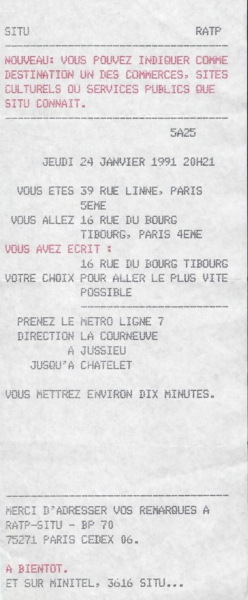 SmileyTrains's tweet image. Janvier 1991 
Bien avant les applis d'itinéraires des transports, IDFMobilités, CityMapper et autres, les bornes #SITU de la #RATP ! 👍
