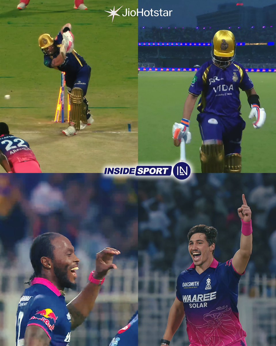 InsideSportIND's tweet image. KKR lose both their openers Tim Seifert and Ajinkya Rahane in a quick succession 

📸: JioHotstar 

#KKRvsRR #IPL2026 #Kolkata #Insidesport #CricketTwitter