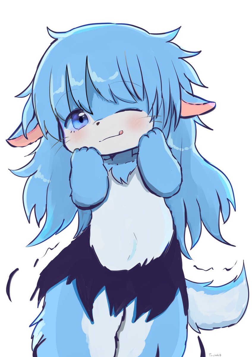 R18Fuyaho's tweet image. 暑かったので水色オリケモ化です
#ケモノ #transfur #furry