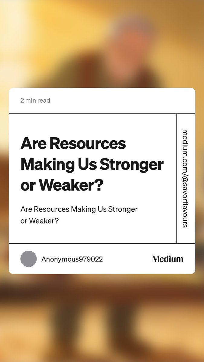 poolatsya's tweet image. “Are Resources Making Us Stronger or Weaker?” by Anonymous979022.                   #Craftsmanship #Woodworking #DIY # #Mindset #SelfImprovement #LifeLessons #Tradition #Technology #Creativity #PersonalGrowth #Handmade #WorkLifeBalance #Reflection #life
 medium.com/@savorflavours…