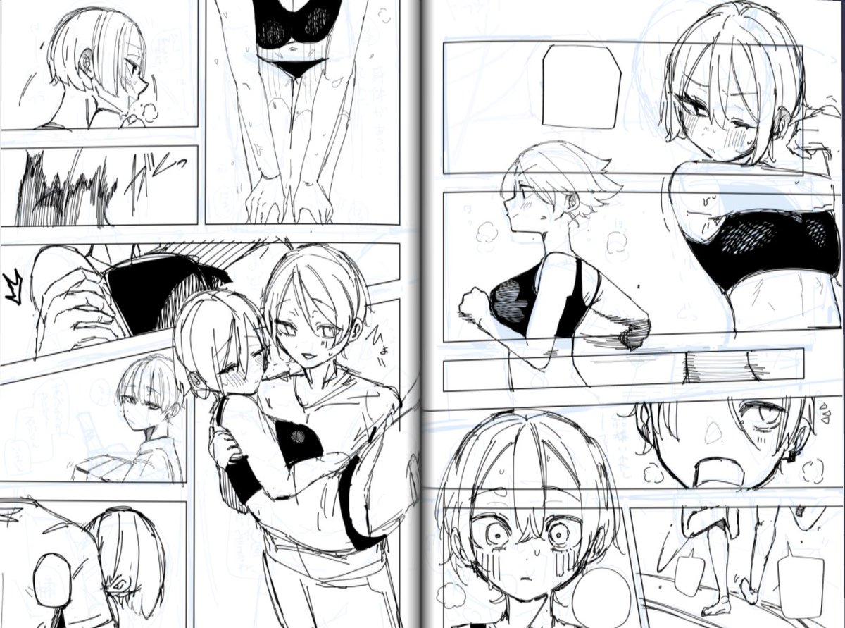 下描き作業をしている。製本プレビュー見るの好き 