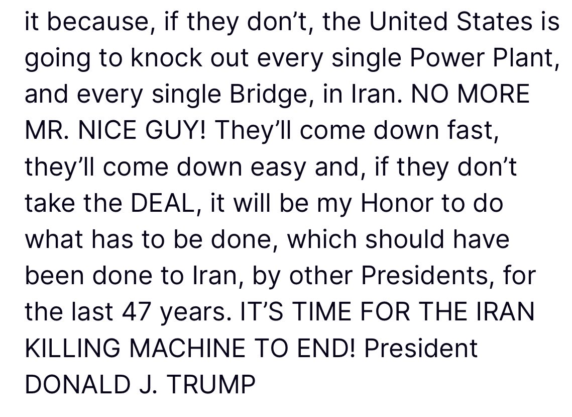 _prashantnair's tweet image. Trump issues Sunday evening ultimatum (again) !

#Iran #Nifty #Oil #India