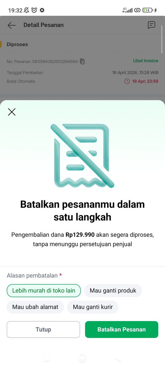 KOWITOLSETOL's tweet photo. Coba @tokopedia ini seller nya gimana sih? Kalo ga niat jualan jangan buka toko gitu, mau batalin pesanan tapi alasan nya gaa ada yang gua mau, kasih opsi "tulis sendiri" kenapa mau batalin pesanan nya coba, biar seller" begini tuh di tutup aja toko nyaa https://t.co/sBYtYCsCIR
