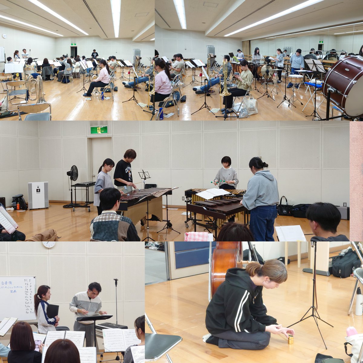 BingoWinds's tweet photo. 今週の練習まとめ🎶
全体合奏では
“この楽器の音が欲しい”を大切に曲作り。
練習後の打楽器アンサンブルは
鍵盤でノリ最高。

昨日の金管分奏は
1音ずつ徹底的に合わせる。
結局、音は積み重ねで変わる。
#bingowinds #吹奏楽 #windorchestra #音楽 #福山市 #尾道市 https://t.co/XWuBHHPArE