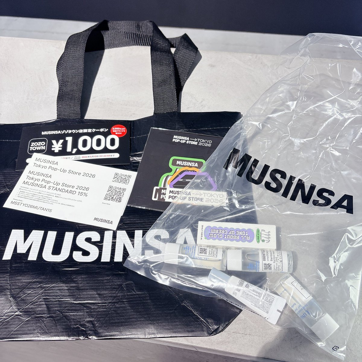 cchan_happylife's tweet image. MUSINSAポップアップ行ってきた！
オープン30分後に行ったらSNS投稿でできるスクープ、10分待ちくらいでできた🙌

#MUSINSA
#ムシンサ
#ムシンサポップアップ
#MUSINSAPOPUP