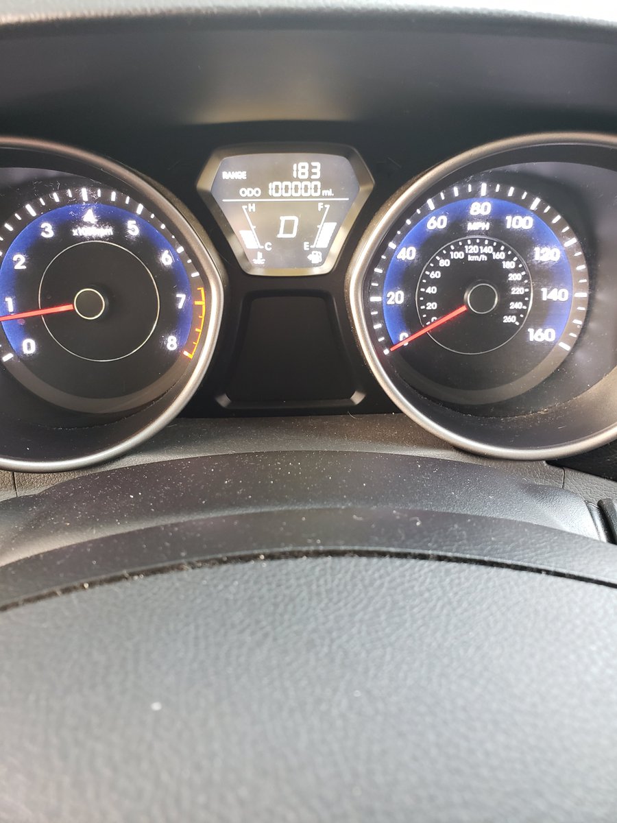 I bought it used in May 2015 (11 elentra) and pulling out of my neighborhood my car hit 100,000 miles after not quite 11 years owning it 😪