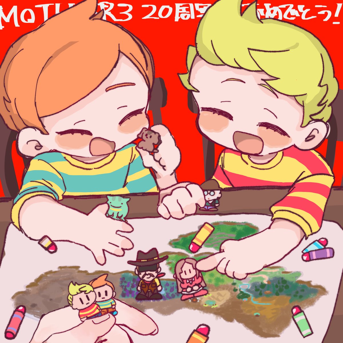 MOTHER3 20周年おめでとう🌻

リュカが大好きで始めたMOTHER、もっと早く遊んでいればよかったと後悔するぐらい面白くて魅力的で
胸に残る最高のゲームです✨
シリーズの中で1番好き！MOTHER3❤️

🌻🩵💛これからも永遠に好きであり続けます🩵💛🌻

#MOTHER3
#MOTHER3_20th
#MOTHER3_20周年