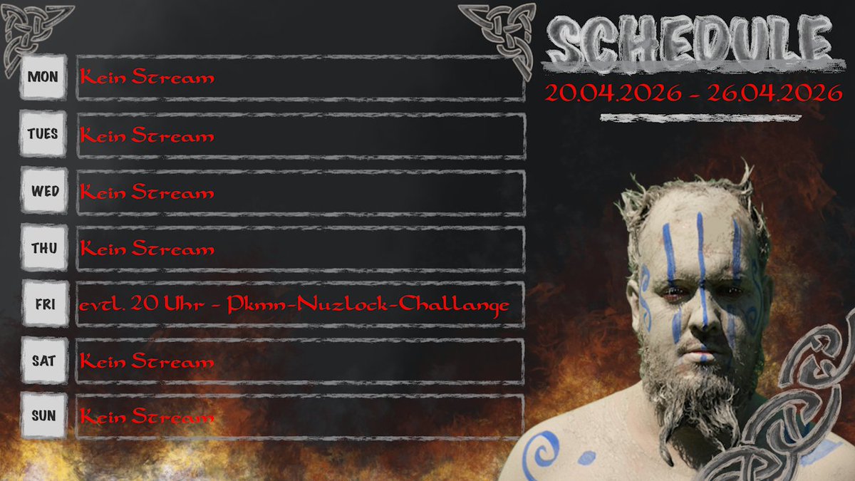 Da ich leider gerade dabei bin Krank zu werden, wird es die kommende Woche nur am Freitag einen Stream geben, insofern ich bis dahin wieder Fit bin.
Kommt gut und gesund in die neue Woche