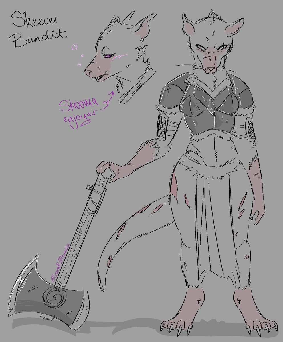 ScaredOfBunniez's tweet image. Skeevers are underrated 
#furryart #skyrim #ratgirl