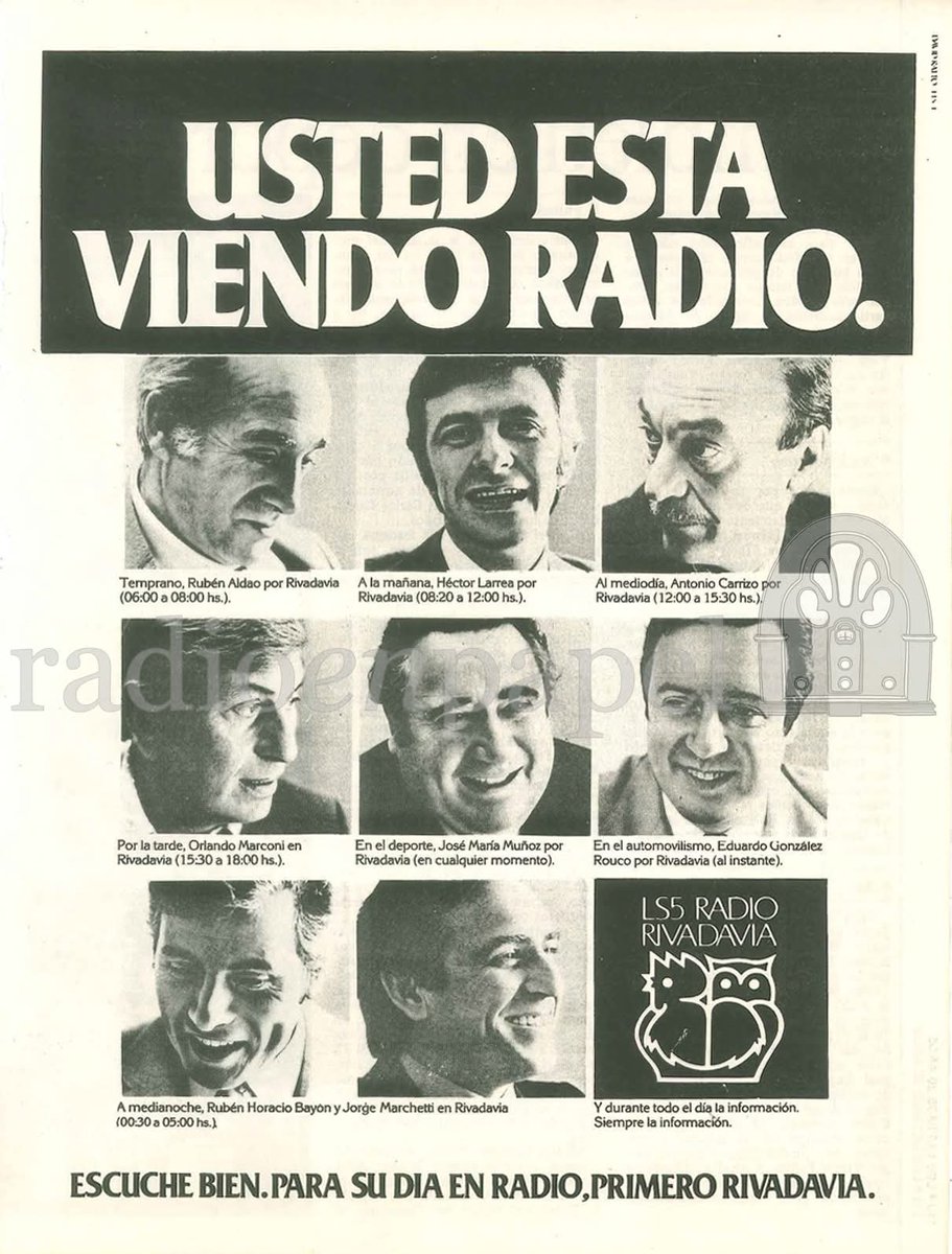 RadioenPapel's tweet image. #EFEMERIDES | En 1945, nacía @CachoRouco  Periodista y Relator. La "Voz" del automovilismo radial (y televisivo) argentino.

Gracias Cacho por ser parte de nuestro aire.

Formando parte de "La Selección de @rivadavia630 en 1980.

#radio #105añosderadio #afiches @CarburandoTV