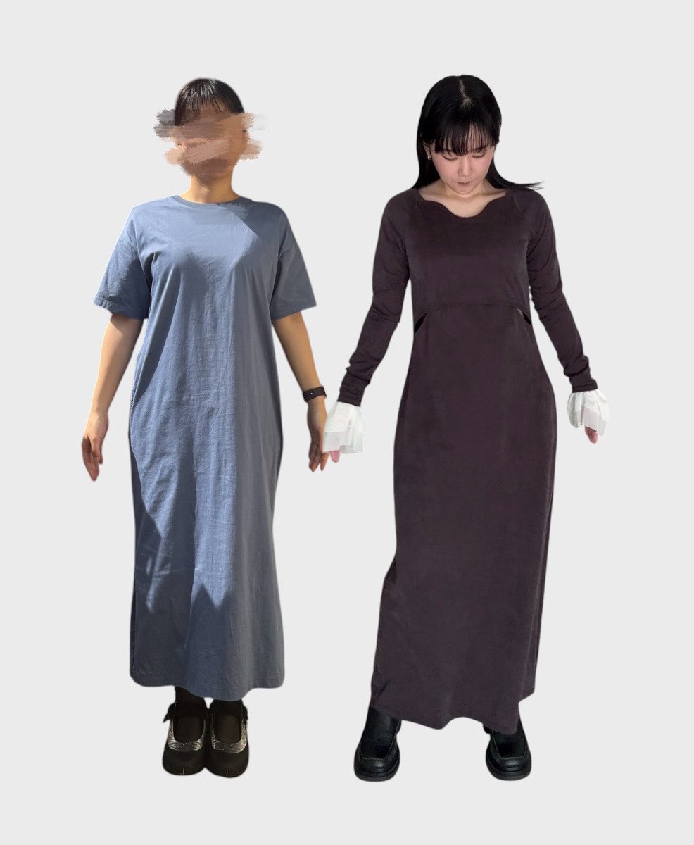 nmsnac's tweet photo. ← 某クロ 　　　つくった服→

本当にこういうワンピースは究極的に楽だし有難いけど、素材も形もテイストも苦手で着太りするし、時間なかったんだなあみたいな仕上がり（？）になってやっぱりテンションがさがる( ᐡᴗ ̫ ᴗᐡ)

ので、楽に着られるのに着痩せ&amp;お洒落見えするワンピをつくりました😉 https://t.co/Jhj8rtLpkG