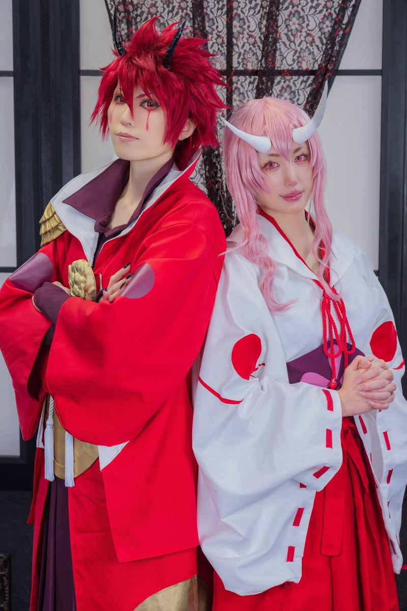 u_katayama's tweet photo. 【cosplay】
転生したらスライムだった件／転スラ
That Time I Got Reincarnated as a Slime

鬼の兄妹

================
ベニマル／右近
シュナ／てくのさん(@tekuno06)
📷／ナガシーさん(@Naga2000N) https://t.co/Un0lc4gWEw