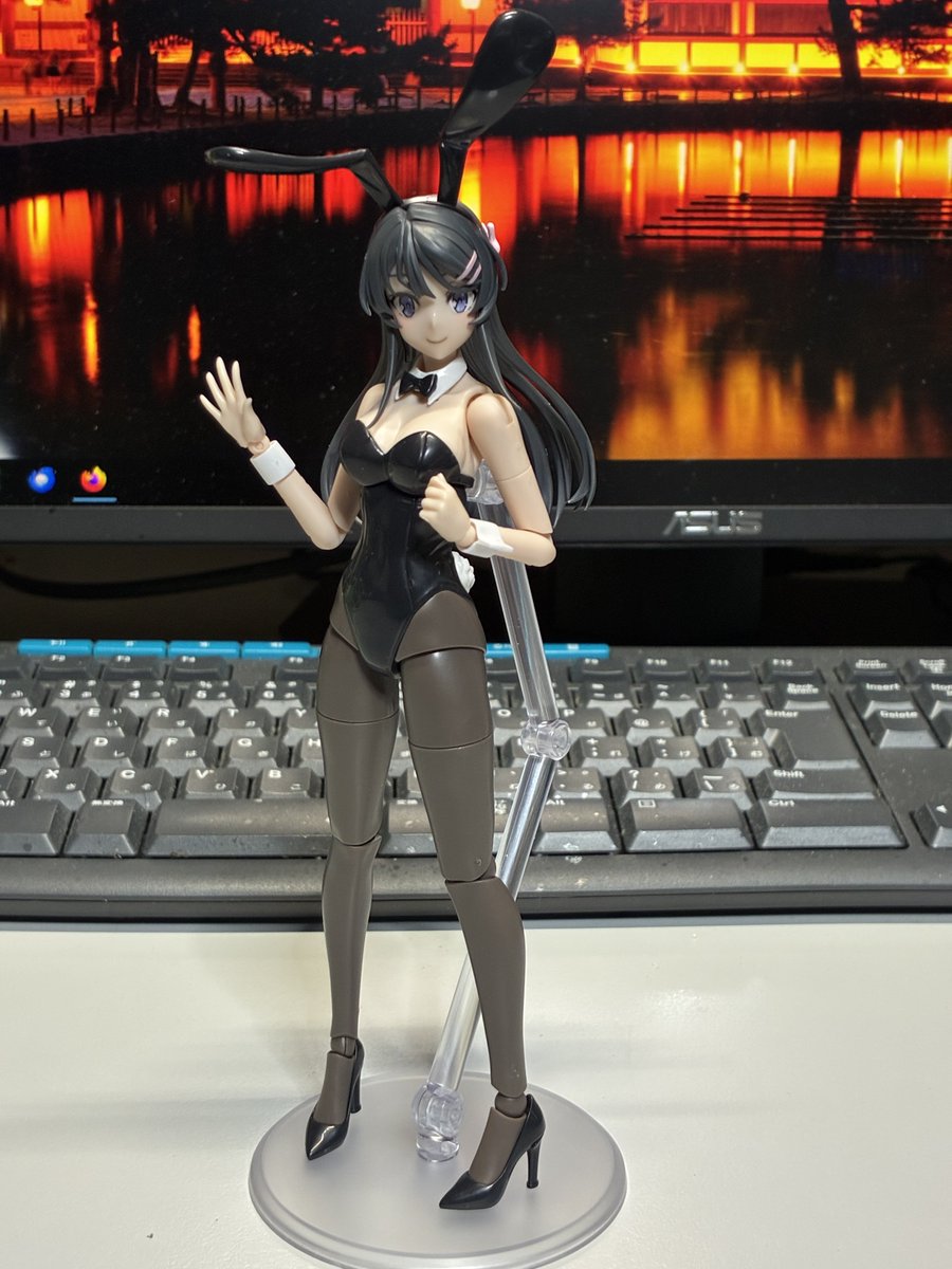 バニーガール先輩パチ組み完了〜
硬い所は手首くらいで、他は調整無しですんなり組めました。顔のテカリが気になるので、肌パーツだけつや消しを吹けば良くなると思います。