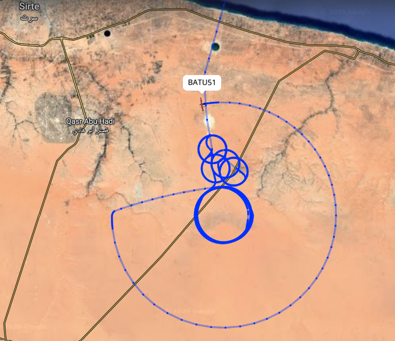 Drone ad ala fissa turco sta svolgendo addestramento nell'area di Sirte (probabile attività nell'ambito dell'esercitazione Flintlock?) #libya