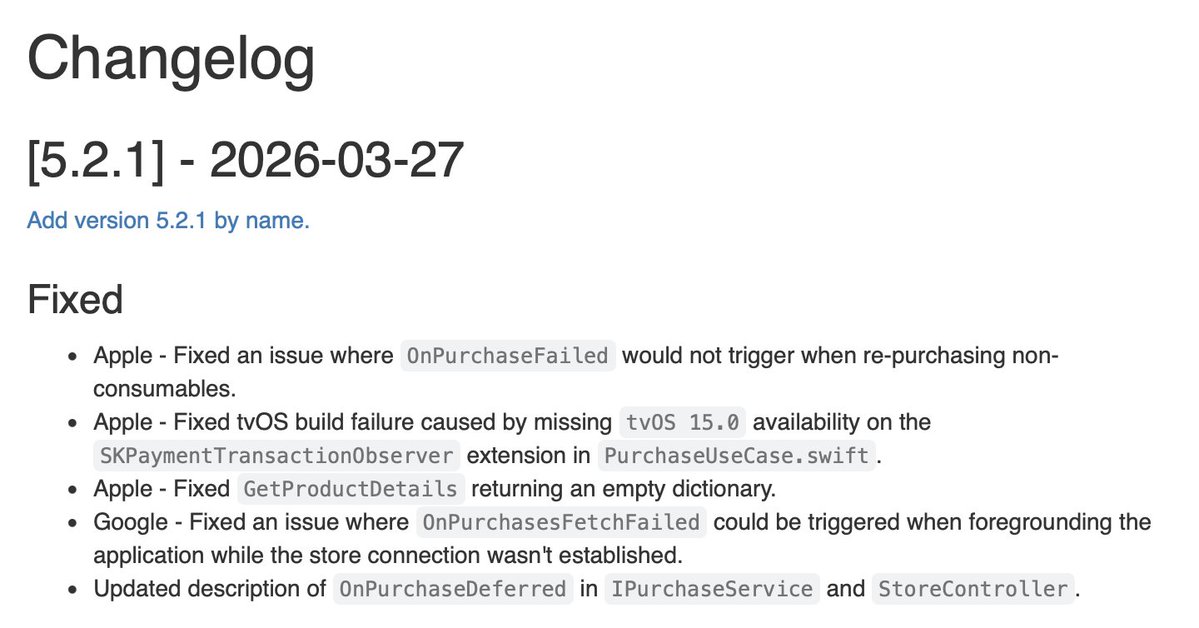 5mingame2's tweet image. よっっしゃー！
よっしゃよっしゃ！！

In-App Purchasing 5.2.1
思った通りの挙動になってるー！ ついに！

粘り強い修正ありがとうございます🙇🏻‍♂️
Workaroundが一掃できた。

#Unity #gamedev #indiedev

docs.unity3d.com/Packages/com.u…