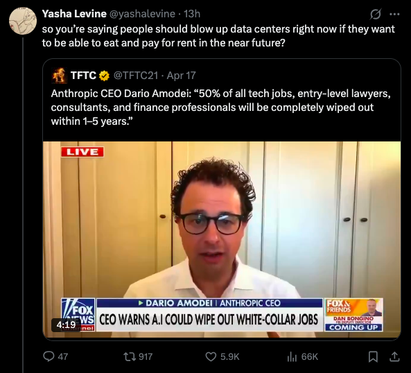 gnocchiwizard's tweet photo. ai hucksters are massively overselling the technology's capabilities because the stories they are telling inflate the perceived value of their companies, making them rich. liberal media personalities are doing the same thing, but only so they can feel like a revolutionary. https://t.co/T54ah53yLw