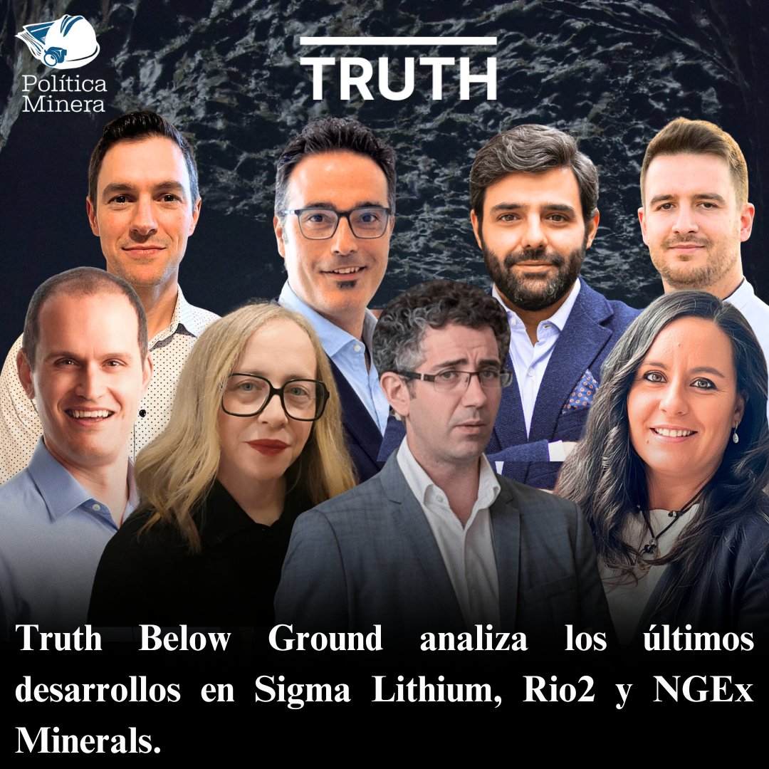 PoliticaMinera's tweet image. Truth Below Ground analiza los últimos desarrollos en Sigma Lithium, Rio2 y NGEx Minerals.

#minería #mining 🚨⛏️

Análisis completo en:
politicaminera.com/post/truth-bel…