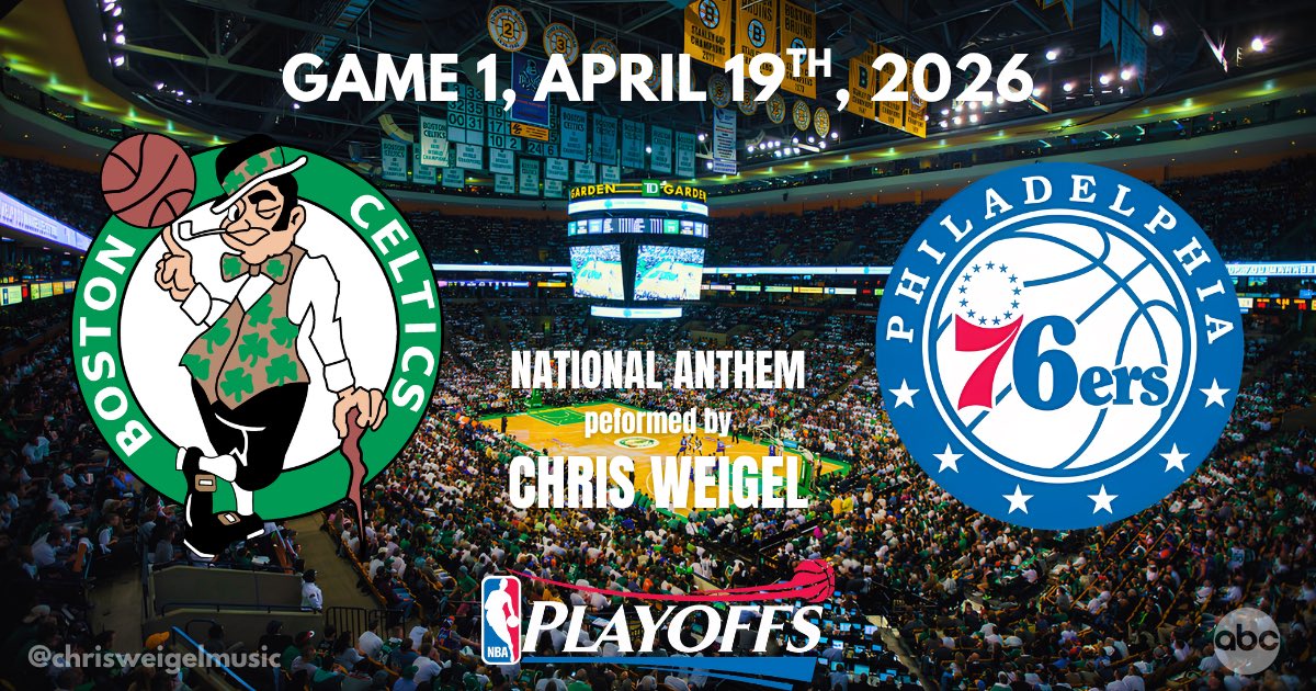 To kick off the 2026 NBA Playoffs, I’m excited to announce that I’ll be singing the National Anthem for Game 1 for the Boston Celtics vs Philadelphia 76ers at TD Garden! The game will air today at 1pm on ABC. Let me know if you’ll be there!
LET’S GO CELTICS!! 🏀 ☘️ 💯
