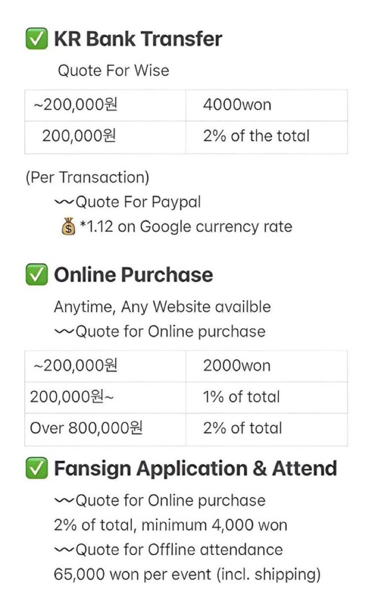 Suzy Korea Proxy 💓🍉

Korea Proxy Purchase
Korea Bank Transfer

⭕️ KR bank / WISE / Paypal

✅ 0.2 Proxy fee for Online Proxy Purchase
✅ Fansign event, luckydraw, offline purchase, fancall application, album unboxing, KR address rental available