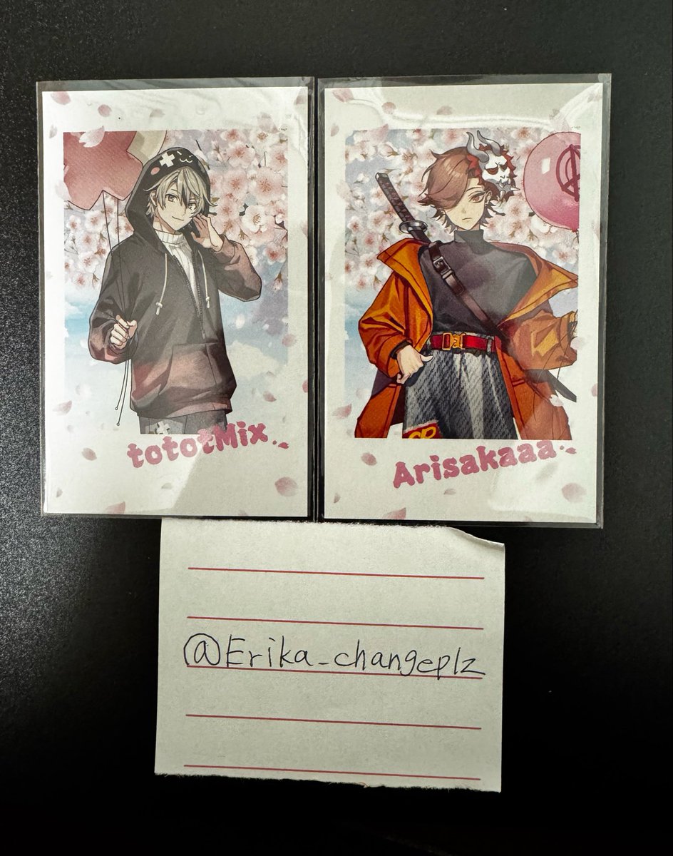 Erika_changeplz's tweet photo. 【交換】 CrazyRaccoon CR Fes2026
ランダムチェキ風カード Aグループ
Bグループ

譲→画像1枚目

求→画像2枚目

郵送交換
N⇔Rの交換〇
お気軽にお声掛けください https://t.co/MiyargYpK5