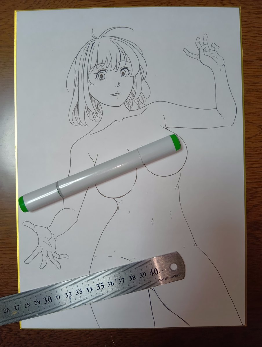 「ペンや筆をコントロールできたりできなかったり諦めたりしながら進めていく色紙の塗り」|毛根要請・雪風のイラスト