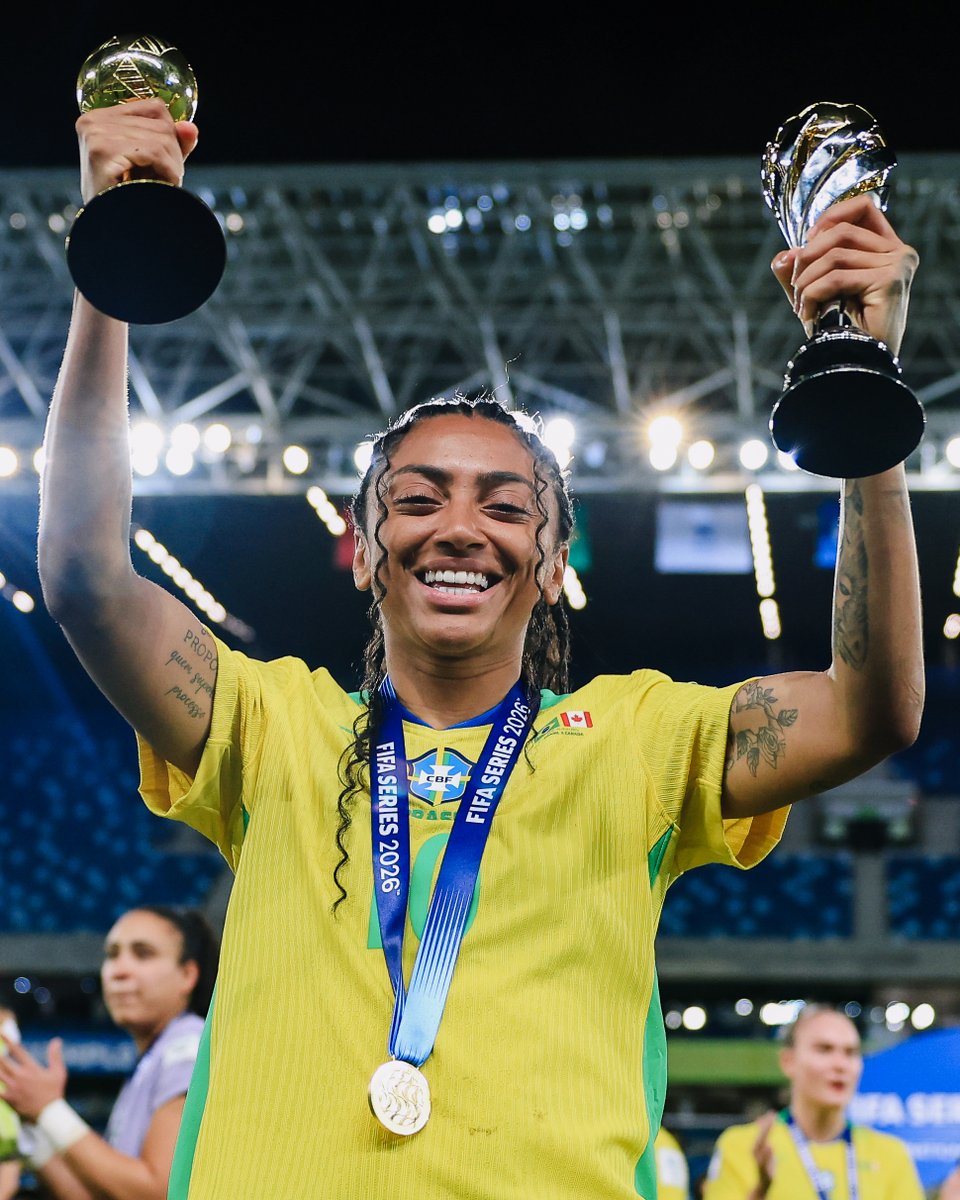 🏆 FIFA Series 2026 champion
🌟 Player of the Tournament
🎯 2 goals and 2 assists in 3 matches

Kerolin is on fire 🇧🇷🔥