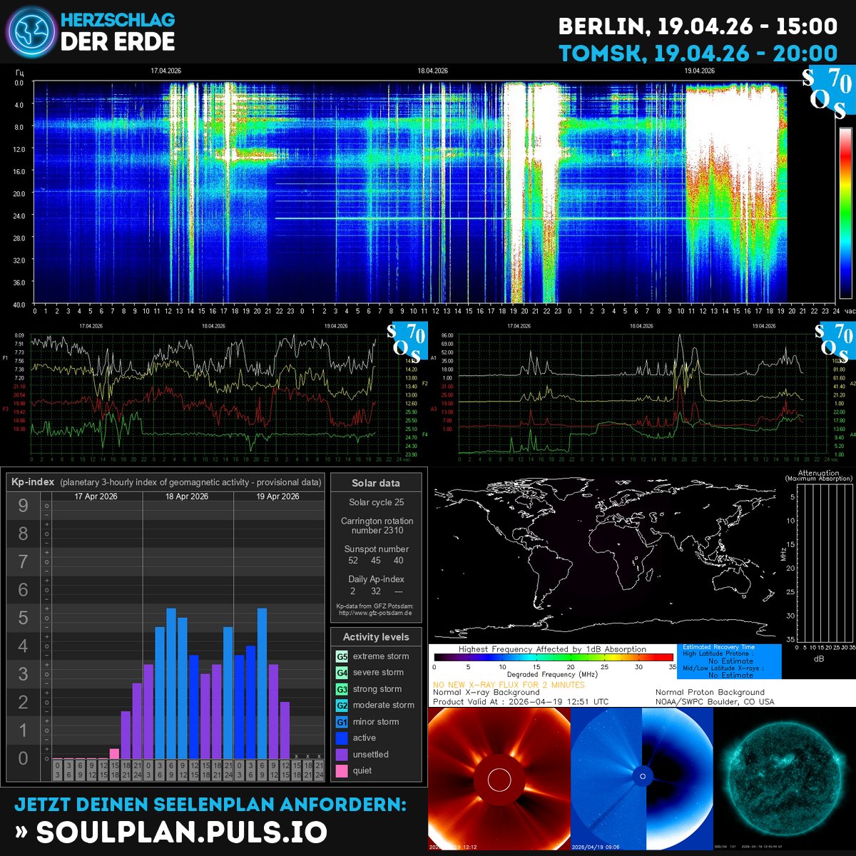 SchumannBotDE's tweet image. 🌍✨ Cosmic waves are dancing through Earth's heartbeat today! Strong solar winds bring transformative energy—tune in, ground yourself, and ride this celestial current. 🌀💫 kompass.herzschlag-der-erde.de #Schumann #SolarEnergy #CosmicAwakening