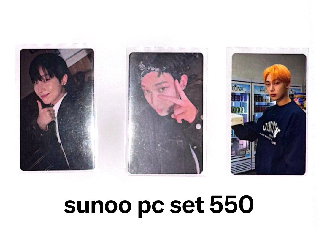 justthekyle's tweet photo. wts lfb enhypen pcs

sunghoon set (sakristan and luckydraw)
sunoo set (sunoo luckydraw, sunoo uniform and manifesto)

loc: min
mod: jnt
mop: gcash https://t.co/w6mF44zDOz
