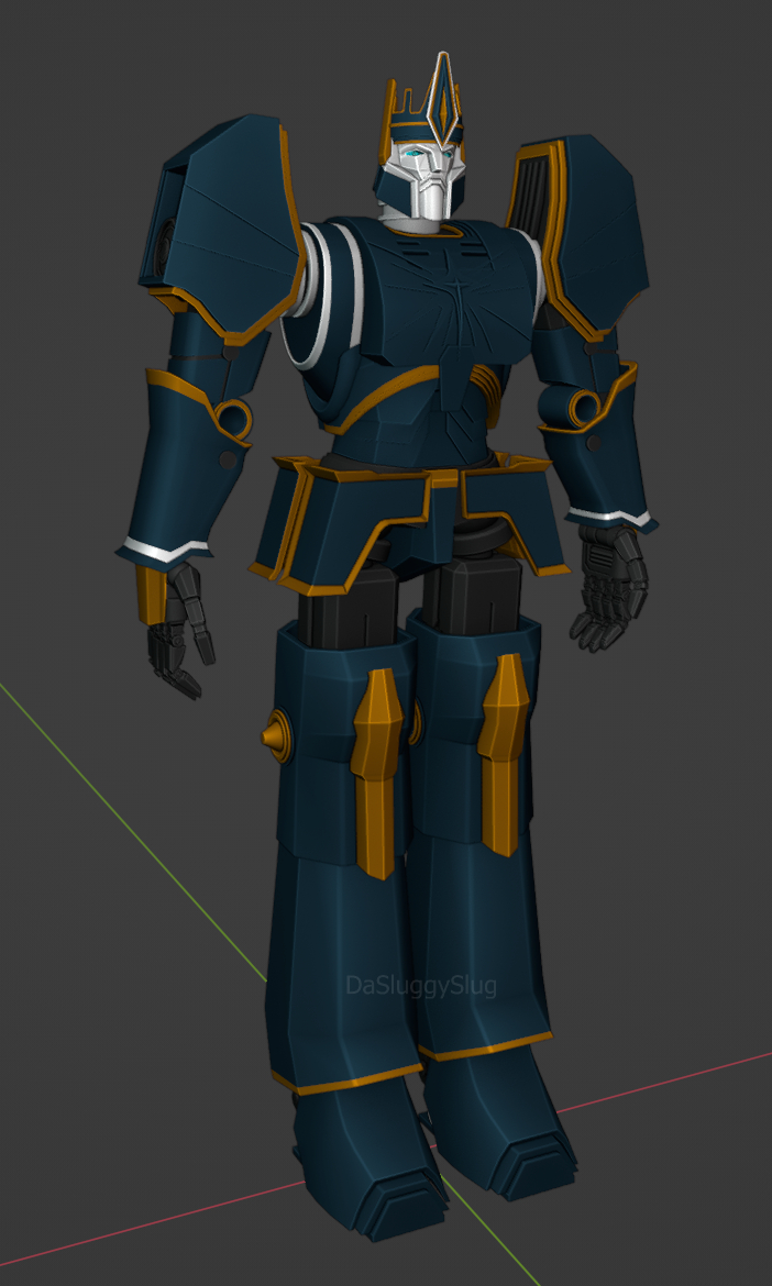 DaSluggySlug's tweet image. I finally completed my TFONE #Zetaprime 3D-model!
3 different faces, 3 expressions each. His energy axe is optional. Only 44k tris, making the model quite lightweight. #TFONE
⬇️