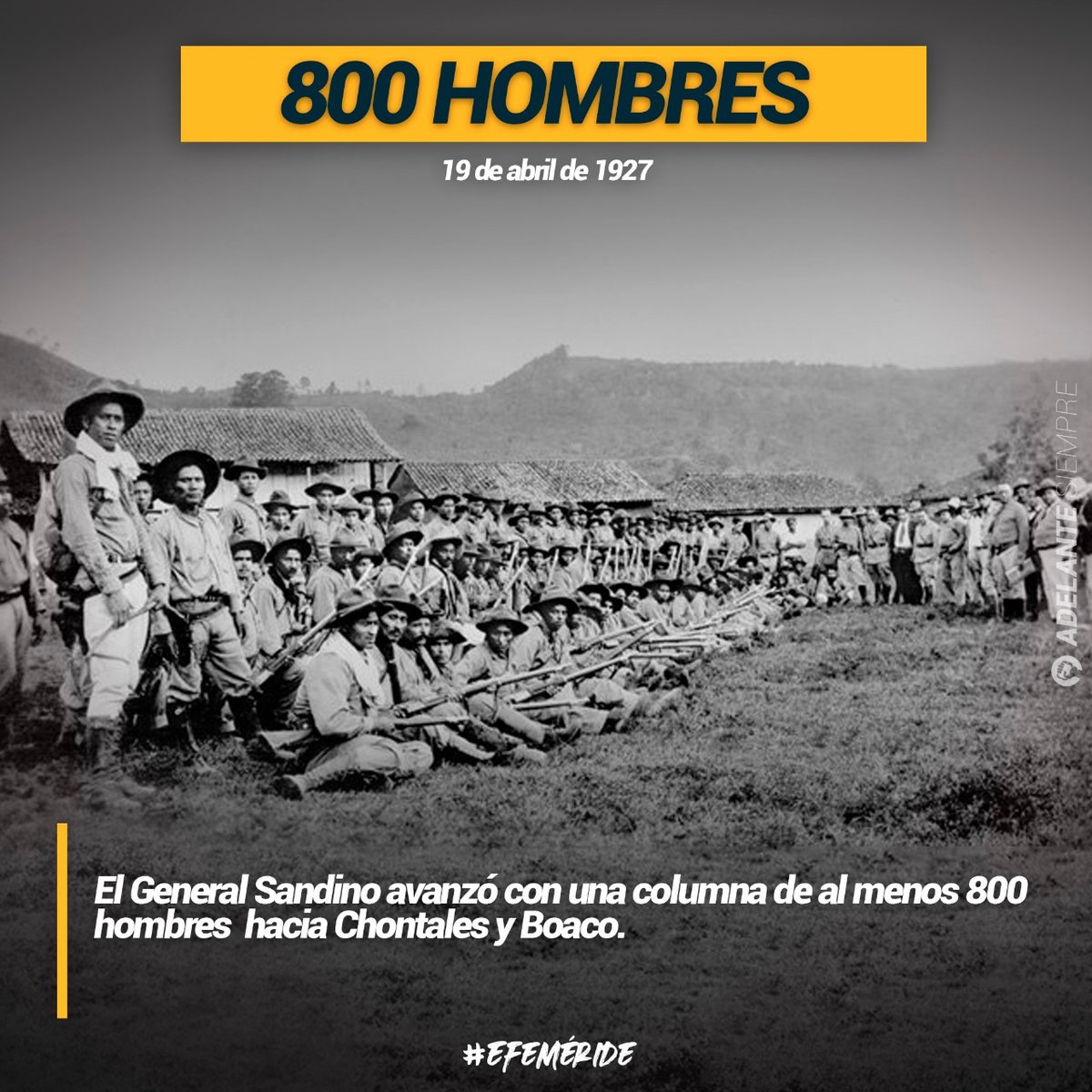 💥19 Abril 1927

🔴⚫️ El General Sandino avanzó con una columna de al menos 800 hombres hacia Chontales y Boaco.

<a href="/esbeltania/">Esbeltania</a>
<a href="/Martha_Elena16/">🅼🅰🆁🆃🅸🅽🅰 ♥🖤 🐲 🇳🇮</a>
<a href="/taniasandinista/">TaniaSandinista</a>
<a href="/CsarLpe1525/">César F. López 🇳🇮</a>
<a href="/fmurillosoto/">ʄɛʀռǟռɖօ ʍʊʀɨʟʟօ ֆօȶօ</a>
<a href="/ElChatelSandini/">El Chatel 🔴⚫🇳🇮</a>
<a href="/RDRFSLN_/">RDRFSLN_🇳🇮❤🖤</a>
<a href="/EdgardSolorzan2/">Edgard Solorzano 🇳🇮</a>

TOD@S JUNT@S EN PAZ Y UNIDAD

#UnidosEnVictorias
