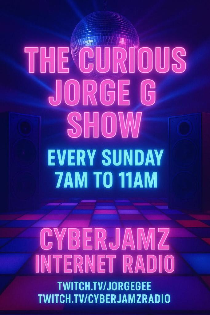 JorgeGNYCMIA's tweet image. @JorgeG179 RIGHT NOW ON AIR! 7am-11am est. The Curious JorgeG Show twitch.tv/cyberjamzradio #Deephouse #Soulfulhouse #Afrohouse #Garagehouse #Housemusic #Clubmusic #Techhouse #Techno #Indie #NuDisco #Disco #Funky #Dance #mashups #Dj #MiamiMusic2026
