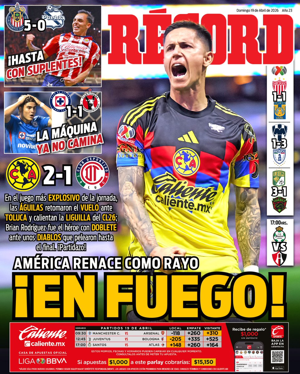 #HoyEnTuRÉCORD

¡EN FUEGO!

América renace de cara a Liguilla y este sábado se prendió contra Toluca en un juegazo en el Azteca que terminó con bronca hasta en el túnel 

record.com.mx/historia/porta…