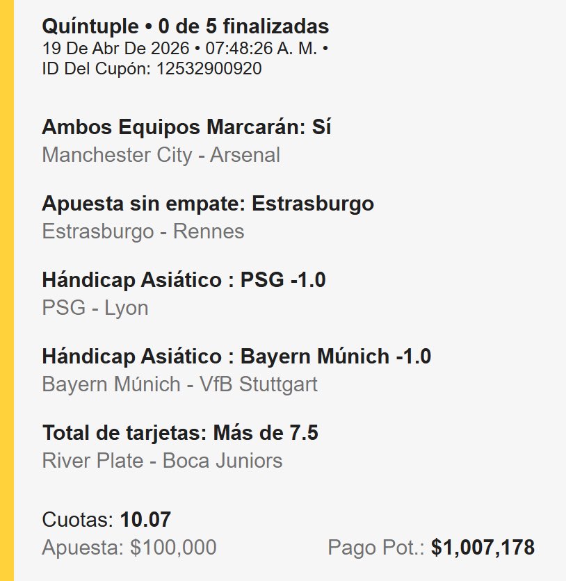 Apuestas_Prof's tweet photo. Si está Parlay se gana… 💰🔥
Voy a regalar parte de la ganancia a uno de ustedes.

Para participar:
 🔁 RT ❤️ Like
¡Vamos con toda! ⚽️ https://t.co/j15Gpfugve