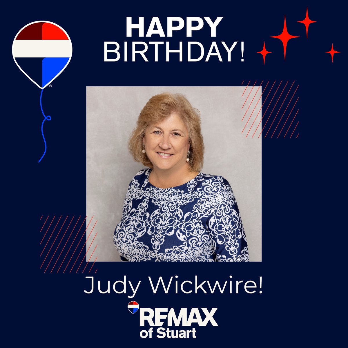 It’s Judy Wickwire's birthday! 🎂🥂🤍 Everyone at #REMAXofStuart wishes you a day filled with love, laughter, and well-deserved recognition for all that you do. ✨🫶🏼 #LegacyOfSuccess