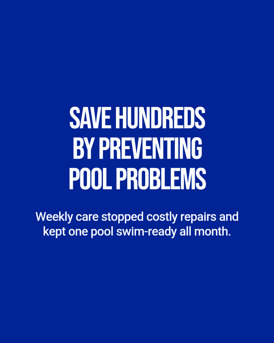 BestPoolsTampa's tweet photo. Reactive pool care means fixing problems after they happen, often costing homeowners hundreds more. Preventive care, like our weekly maintenance, keeps pools swim-ready and saved one client $450 last month alone. Trust care that pays off. #bestpoolstampa #bestpoolstampafamily https://t.co/ZF2JWKVZhf
