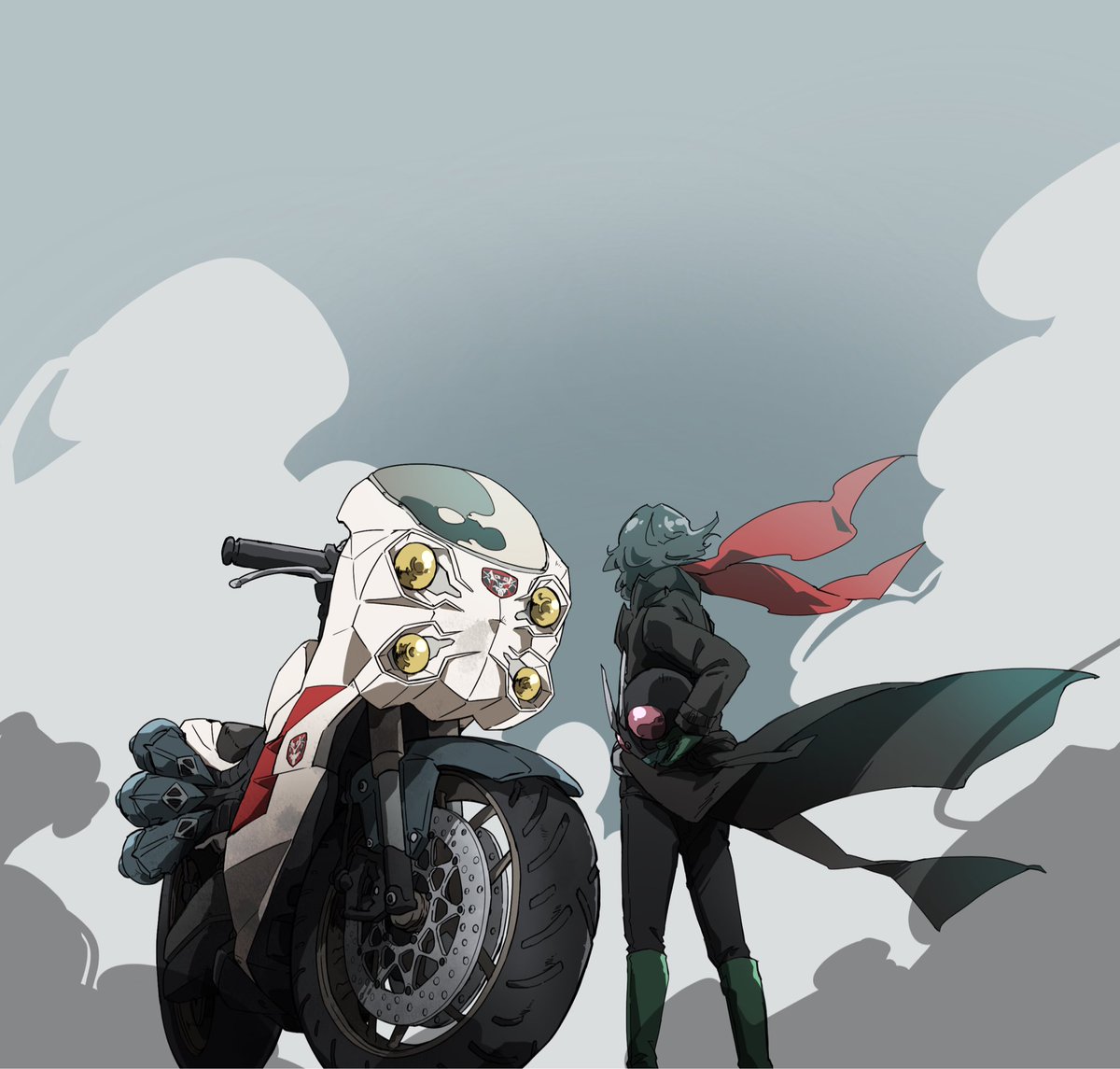 「#クルマやバイクを描いてる人は見せびらかしましょう バイクとなると特撮ヒーローば」|ないつきプラーナ強制排出補助機構付初期型のイラスト