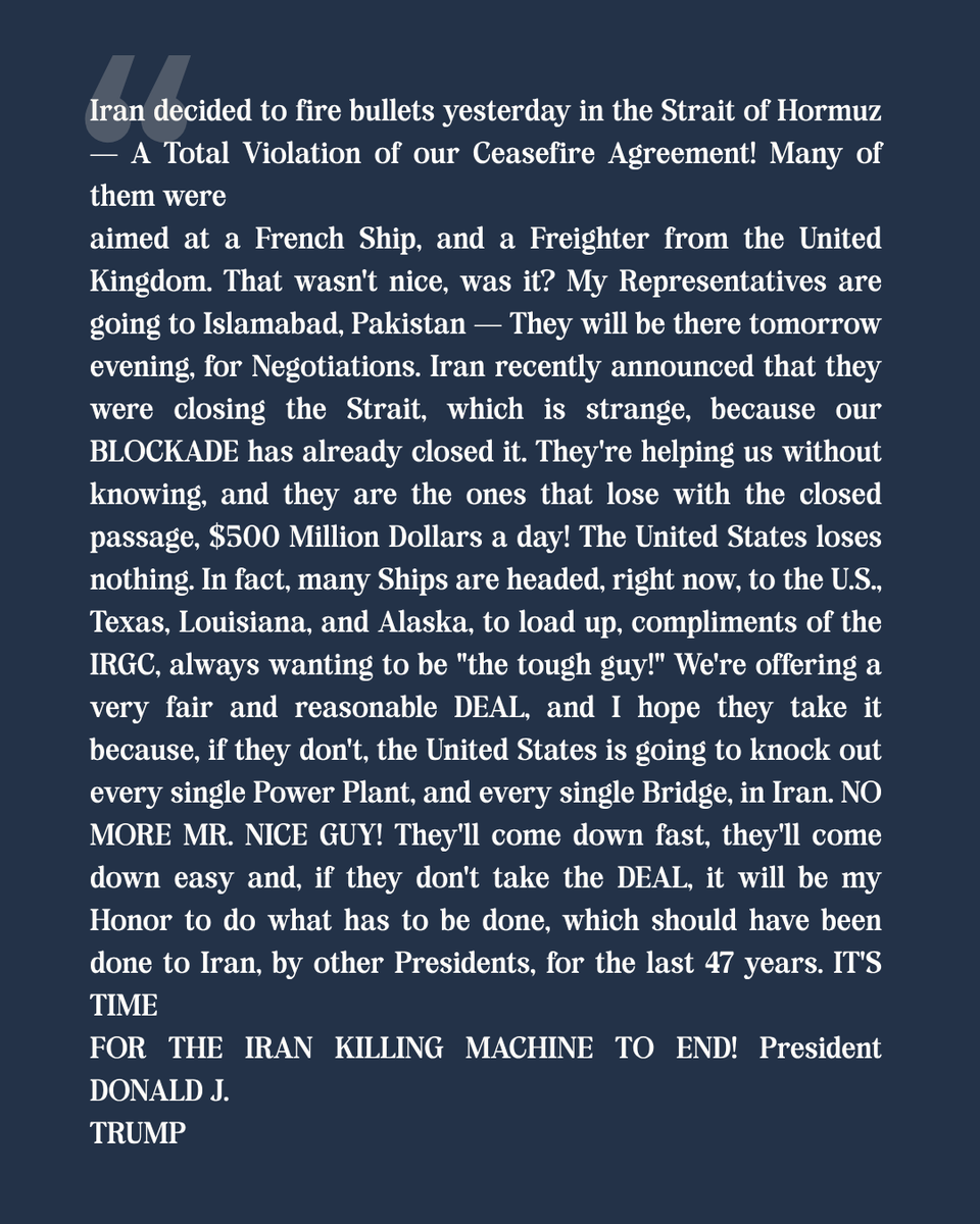 TheStatesmanLtd's tweet image. US President Donald Trump accuses Iran of ceasefire violation, warns of strong US response.

@POTUS | #Iran #ceasefire #USA #ceasefireviolation #StraitofHormuz #TheStatesman