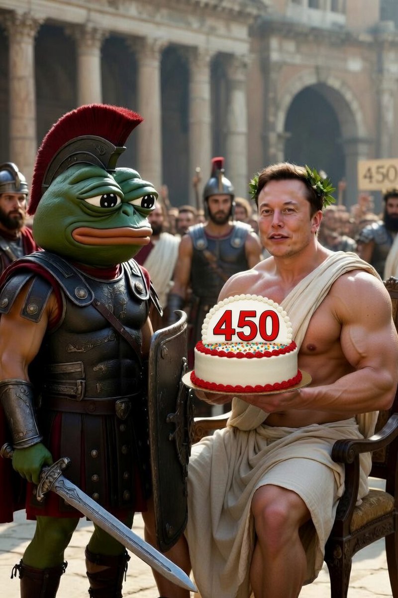 Happy 450th day i am holding Kekius Maximus on ETH! I've held this gem since day one. Onward to the moon, friends!⚔️🐸⚔️🎂🎆🎇