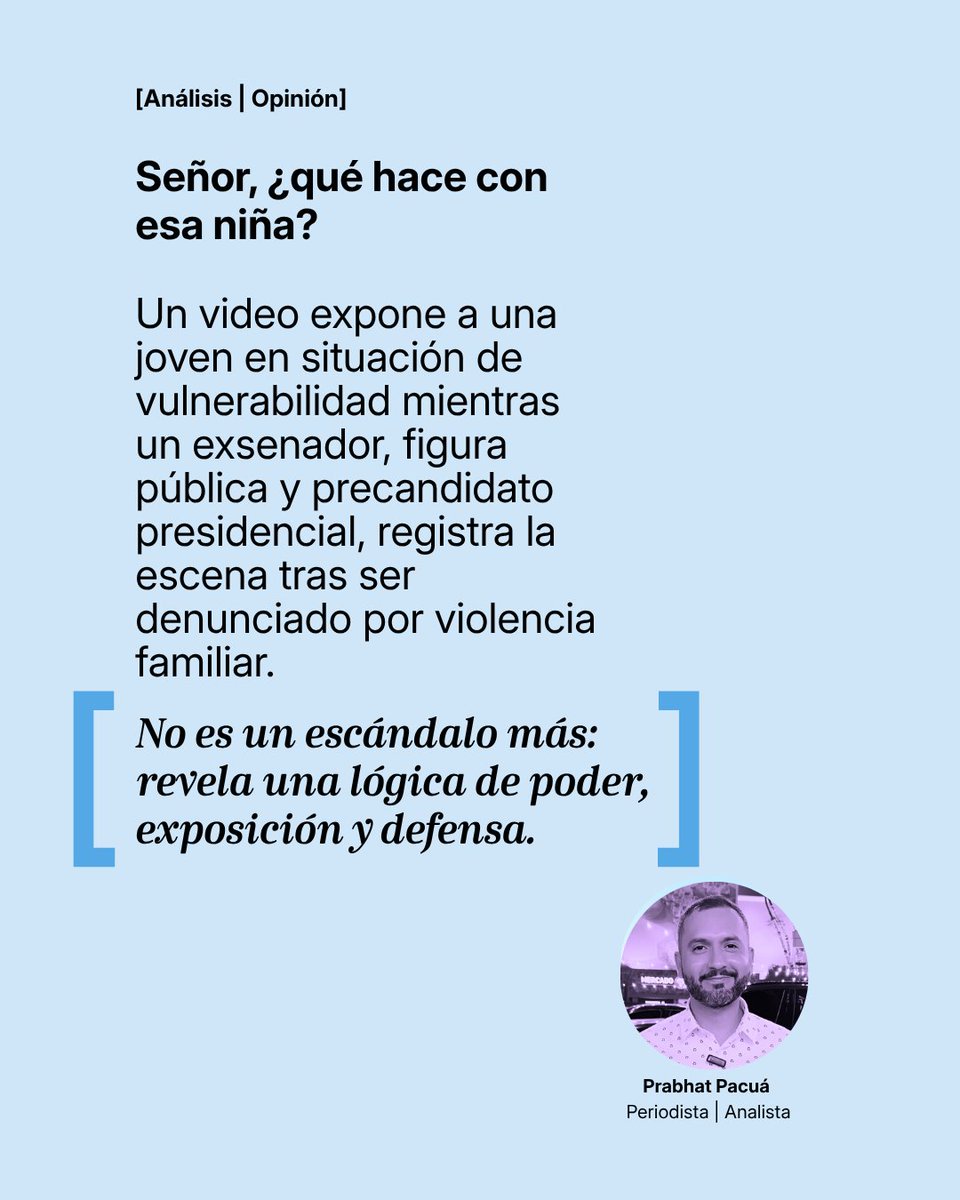 [Análisis | Opinión]

Señor, ¿qué hace con esa niña?

Toda la discusión apuntó al video: sus reacciones, su estado, su exposición. Pero mientras todos miraban la escena, lo central quedó fuera de foco: una relación atravesada por una asimetría real, donde uno tiene poder y el