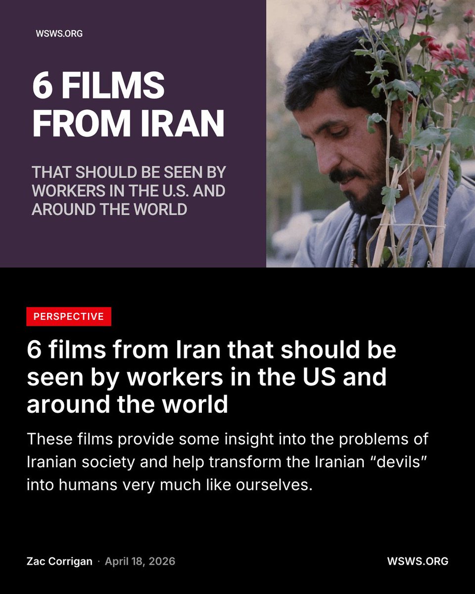 In late March 2012, when Iran was under threat of attack by the Obama administration, the World Socialist Web Site published a perspective on the Iranian film A Separation, directed by Asghar Farhadi.