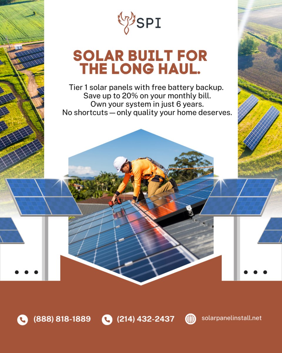 solarpanelint's tweet image. ☀️ High electric bill? Go solar for less per month — and once it’s paid off, your energy is free for life.

🌐 solarpanelinstall.net

#SolarEnergy #SolarPower #SolarPanelInstall