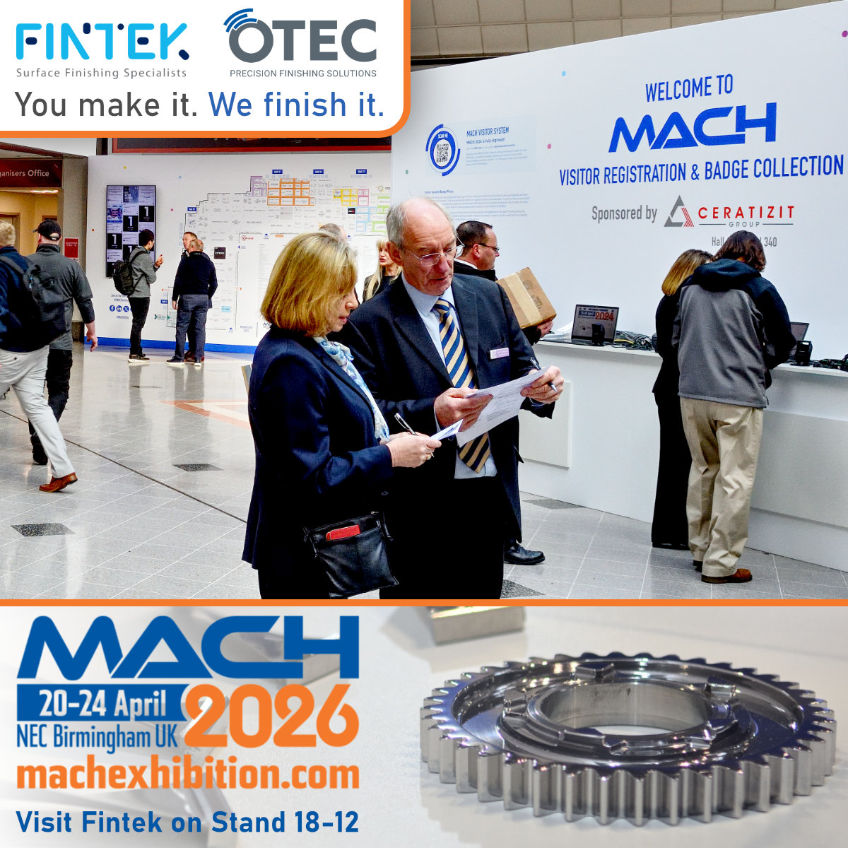 fintek1's tweet image. Less than 24 hours to doors open at #MACH2026 bit.ly/4rh24mX  Visit #Fintek on stand 18-12. Whether you are looking to improve component #surfacefinishing, process reliability or production quality, the #OTEC range is highly capable &amp;amp; cost effective. #engineering
