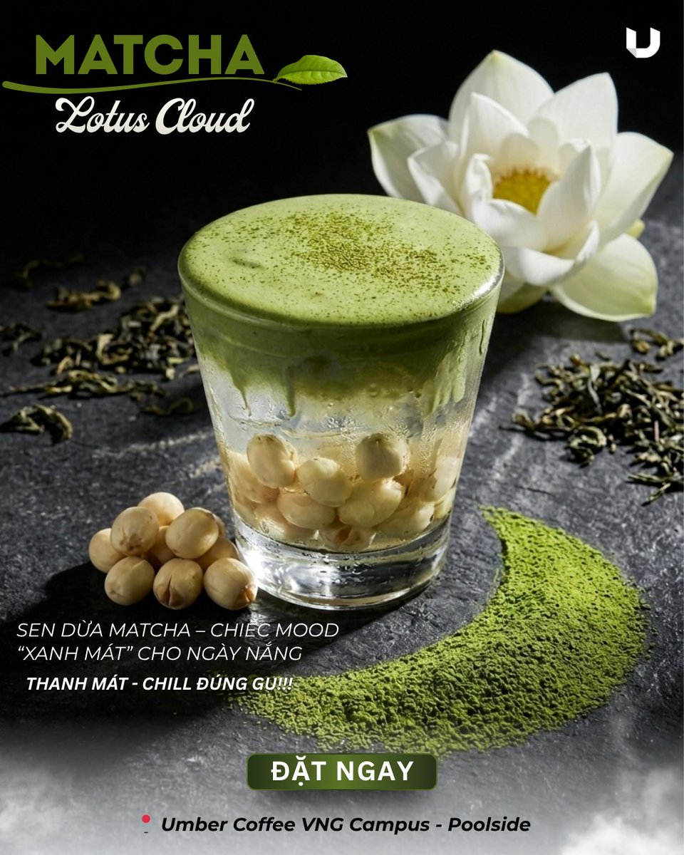 umber_coffee's tweet image. 🍵 Matcha cao cấp | 🥥 Nước dừa tươi | 🌸 Hạt sen thơm ngọt | ☁️ Kem cloud mịn nhẹ
Đừng bỏ lỡ cơ hội thưởng thức Sen Dừa Matcha sẽ mở bán đầu tiên:
📅 Thứ Hai, 20/04/2026
📍 Umber Coffee VNG Campus - Poolside
#UmberCoffee #Coffee #Tea #CaPhe #Matcha #Lotus